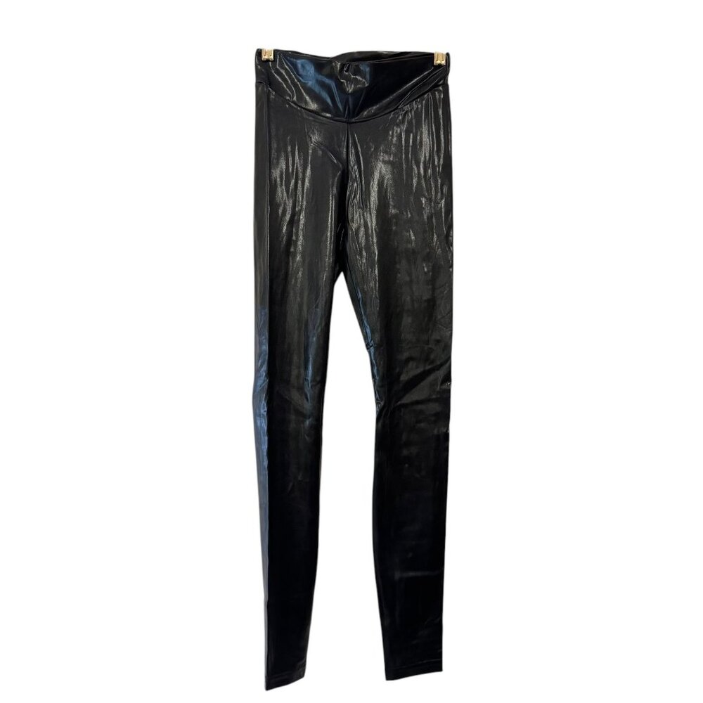 NWT! Hue Women's Glossy Black Leggings Size XS - Picture 1 of 12